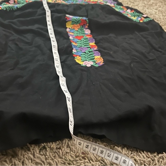 J. Marie | Mexican señorita black floral dress, sz medium - Picture 7 of 8